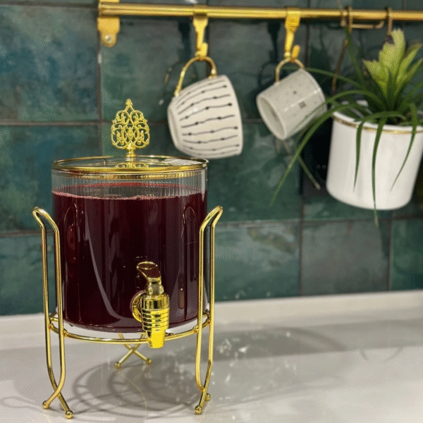 Montella Seri Cam Standlı Sebil Gold 2600ml