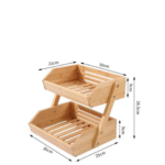 Bambu 2 Katlı Çok Amaçlı Saklama Kutusu Düzenleyici Organizer Meyvelik - Görsel 2