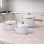 Arow Bloom 3'lü Midi Tencere Seti Beyaz