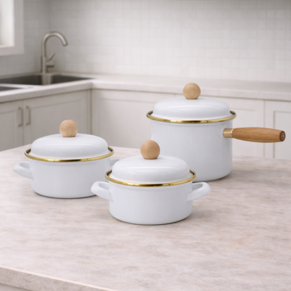 Arow Bloom 3'lü Midi Tencere Seti Beyaz