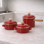 Arow Bloom 3'lü Midi Tencere Seti Kırmızı