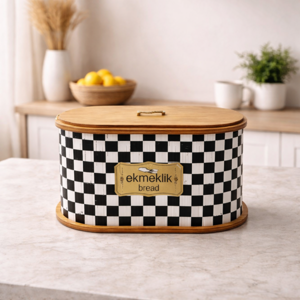 Damalı Desenli Kapaklı Sofra Ekmekliği