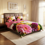 Desenli Pamuk Saten Nevresim Takımı