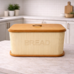 Krem Rengi Büyük Kare Ekmek Kutusu