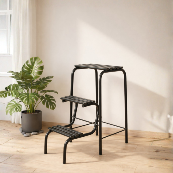 Merdivenli Tabure Hem Merdiven Hem Tabure Siyah