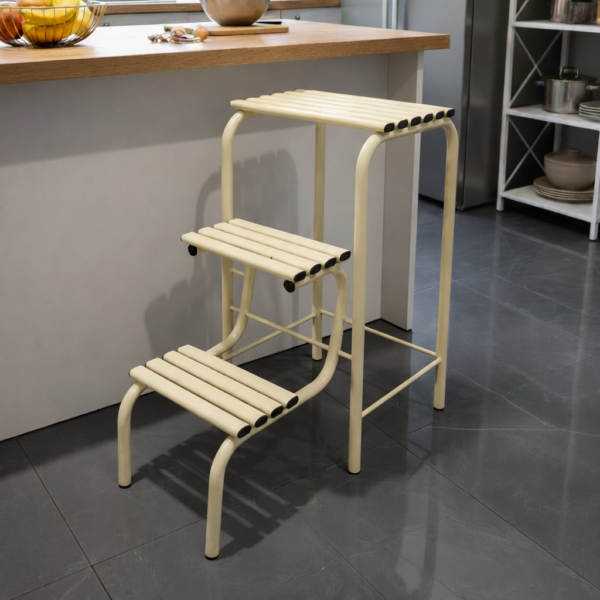 Merdivenli Tabure Hem Merdiven Hem Tabure Krem