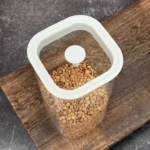 Arow Snug Gri Vakum Kapaklı Cam Bakliyat Kabı 1500 Ml