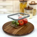 Hıelo 2600 Ml Cam Saklama Kabı-Gri Şerit