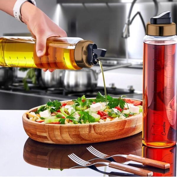 2 Adet Damlatmaz Tiktak Kapaklı Cam Yağlık 700 Ml